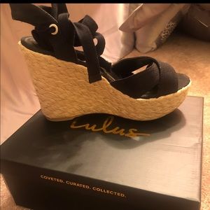 Lace up espadrille wedges size 8.5